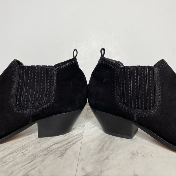 New! Schutz Jacqueline Low Profile Black Suede Bootie 8B - Picture 6 of 11